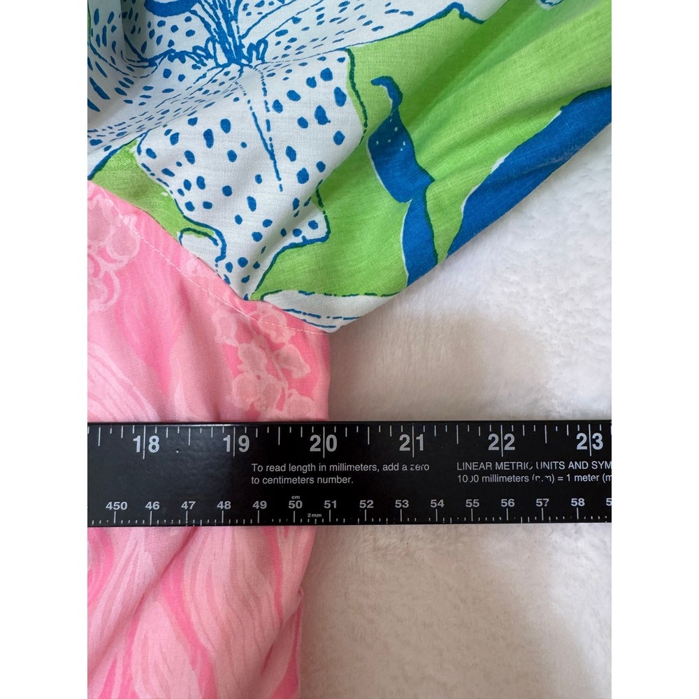 Lilly Pulitzer Shirt Women L Multicolor Devereux VTG Patchwork Floral Western - Picture 11 of 11